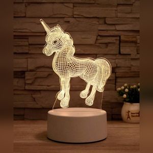 3D Visual Unicorn Night Light Creative Desk Lamp For Bedroom USB Powered Gift